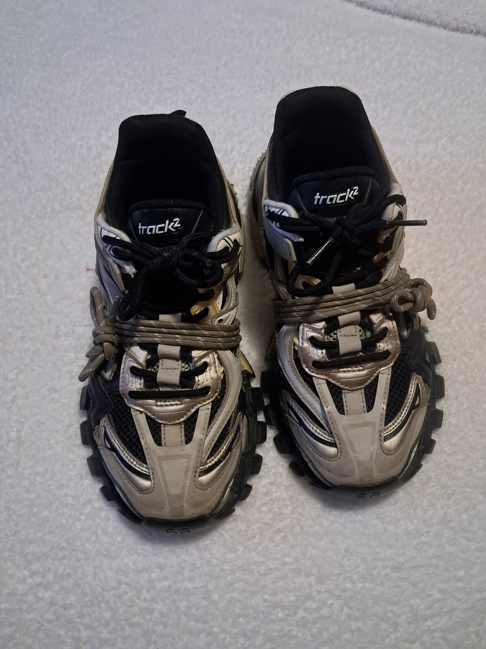 Balenciaga Track2Black and Cream Sneakers